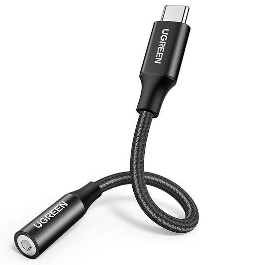 Аудио адаптер USB-C - 3.5mm UGREEN AV142, Черен
