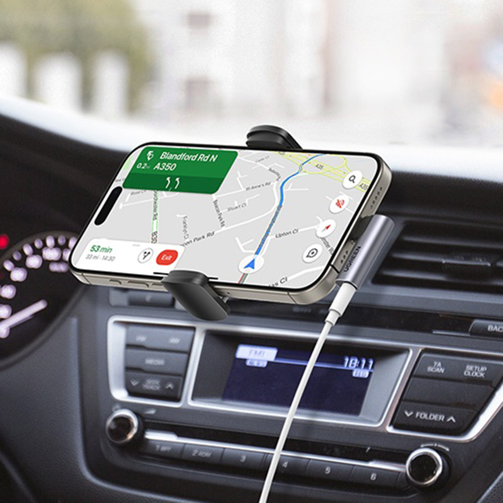 Аудио адаптер USB-C - 3.5mm UGREEN CM460 (20194) под ъгъл, сив