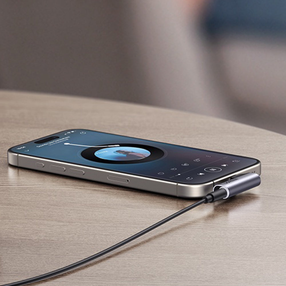 Аудио адаптер USB-C - 3.5mm UGREEN CM460 (20194) под ъгъл, сив