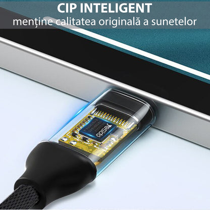 Аудио адаптер USB-C - 3.5mm Yesido YAU19, Черен