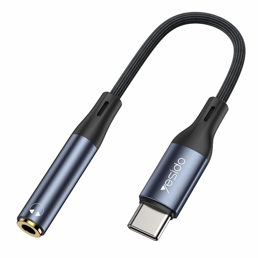 Аудио адаптер USB-C - 3.5mm Yesido YAU38, Черен