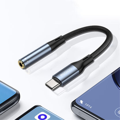 Аудио адаптер USB-C - 3.5mm Yesido YAU38, Черен
