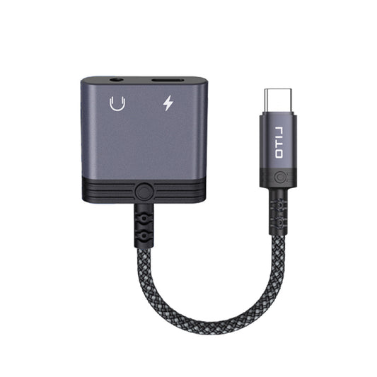 Аудио адаптер USB-C - USB-C / 3.5mm Lito LA04T, Черен