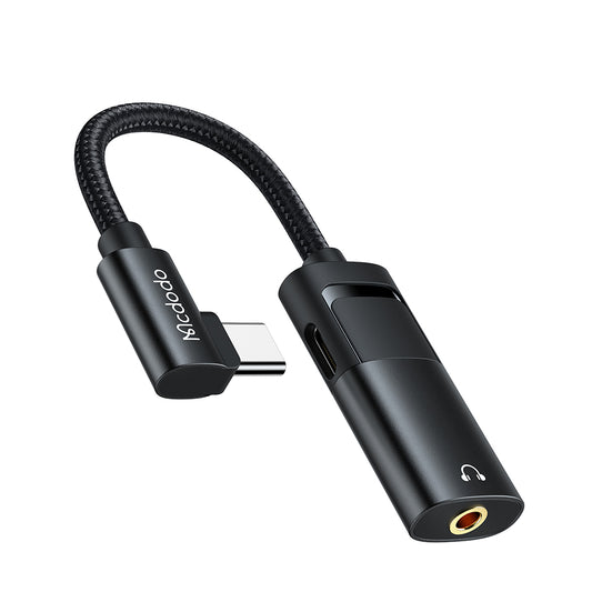 Аудио адаптер USB-C - USB-C / 3.5mm McDodo CA-1880, Черен