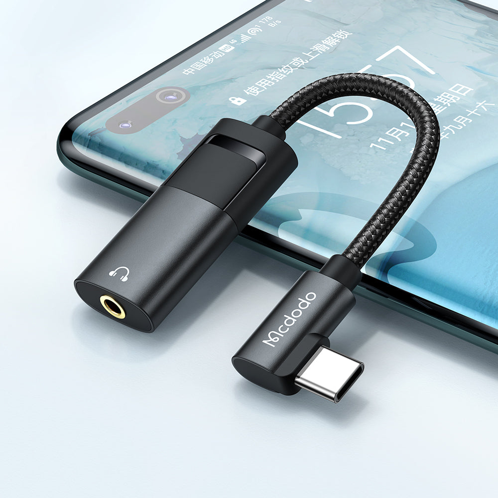 Аудио адаптер USB-C - USB-C / 3.5mm McDodo CA-1880, Черен
