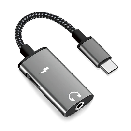 Аудио адаптер USB-C - USB-C / 3.5mm Techsuit AC22 AcustiCore, Сив