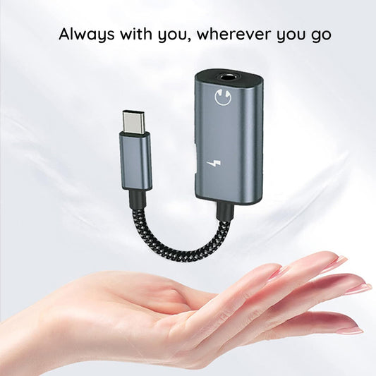 Аудио адаптер USB-C - USB-C / 3.5mm Techsuit AC22 AcustiCore, Сив