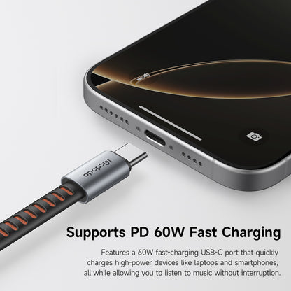 Аудио адаптер USB-C - USB-C / USB-C McDodo CA-3370, Сив