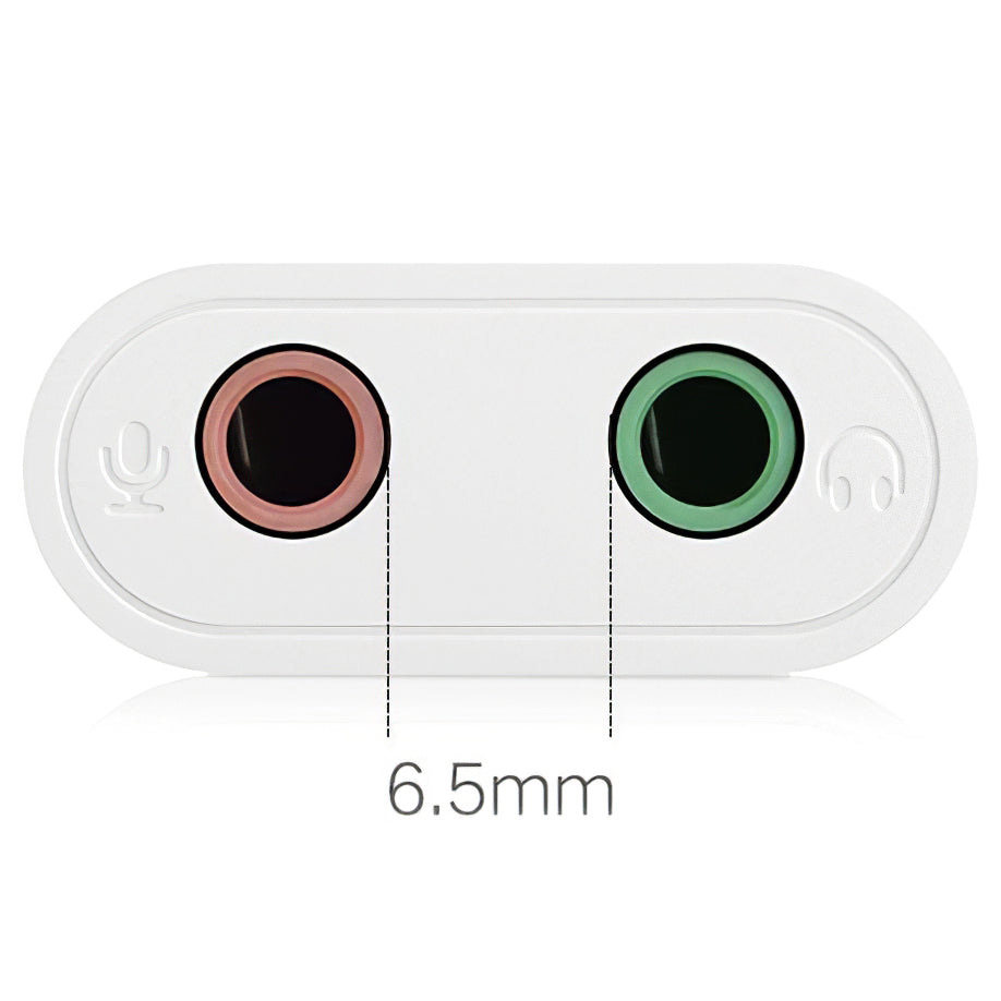 USB звукова карта UGREEN US205, 2 x Jack 3.5mm, Бяла