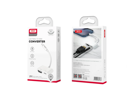 Аудио и видео адаптер Lightning - HDMI / Lightning XO Design HUB005, Бял