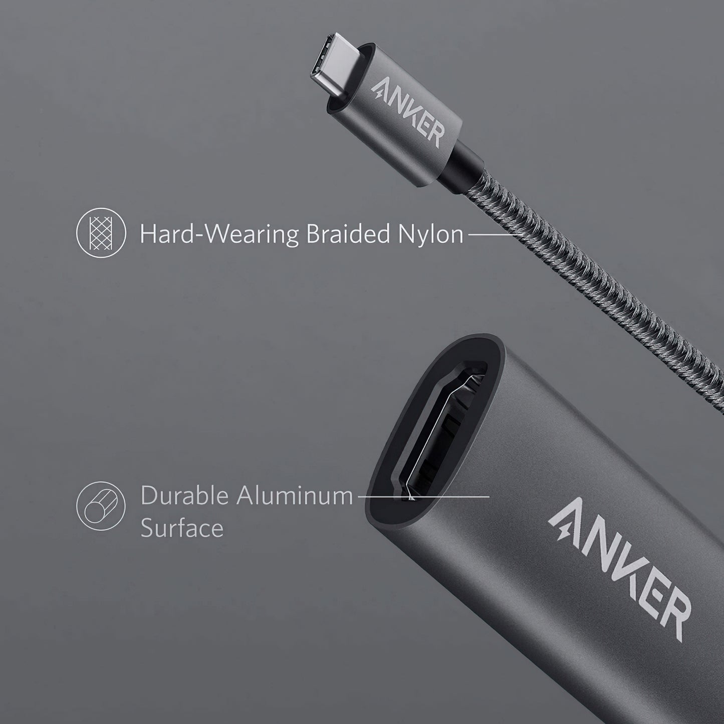 Аудио и видео адаптер USB-C - HDMI Anker PowerExpand+, Сив A83120A1