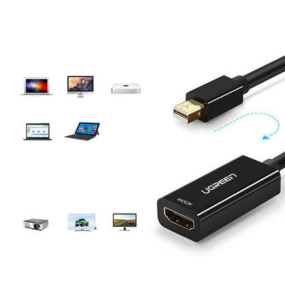 Адаптер за видео UGREEN MD112 (10461), MiniDisplayPort - HDMI, Черен