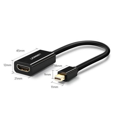 Адаптер за видео UGREEN MD112 (10461), MiniDisplayPort - HDMI, Черен
