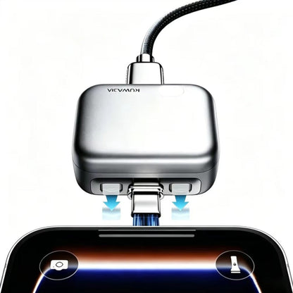 Авто адаптер USB-C KUWAJIA KH-51 с автоматично изключване и защита на батерията, сребрист