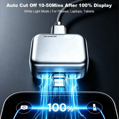 Авто адаптер USB-C KUWAJIA KH-51 с автоматично изключване и защита на батерията, сребрист