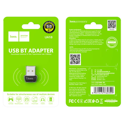 Bluetooth USB адаптер HOCO UA18, черен