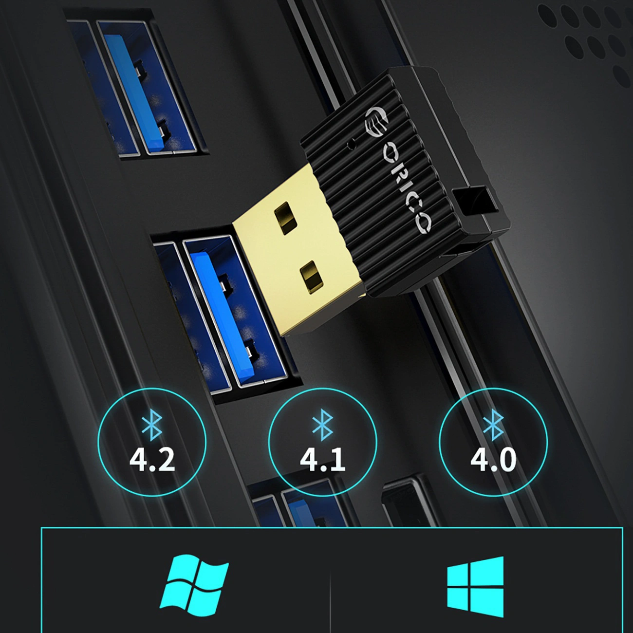USB Bluetooth адаптер Orico BTA-53, Черен