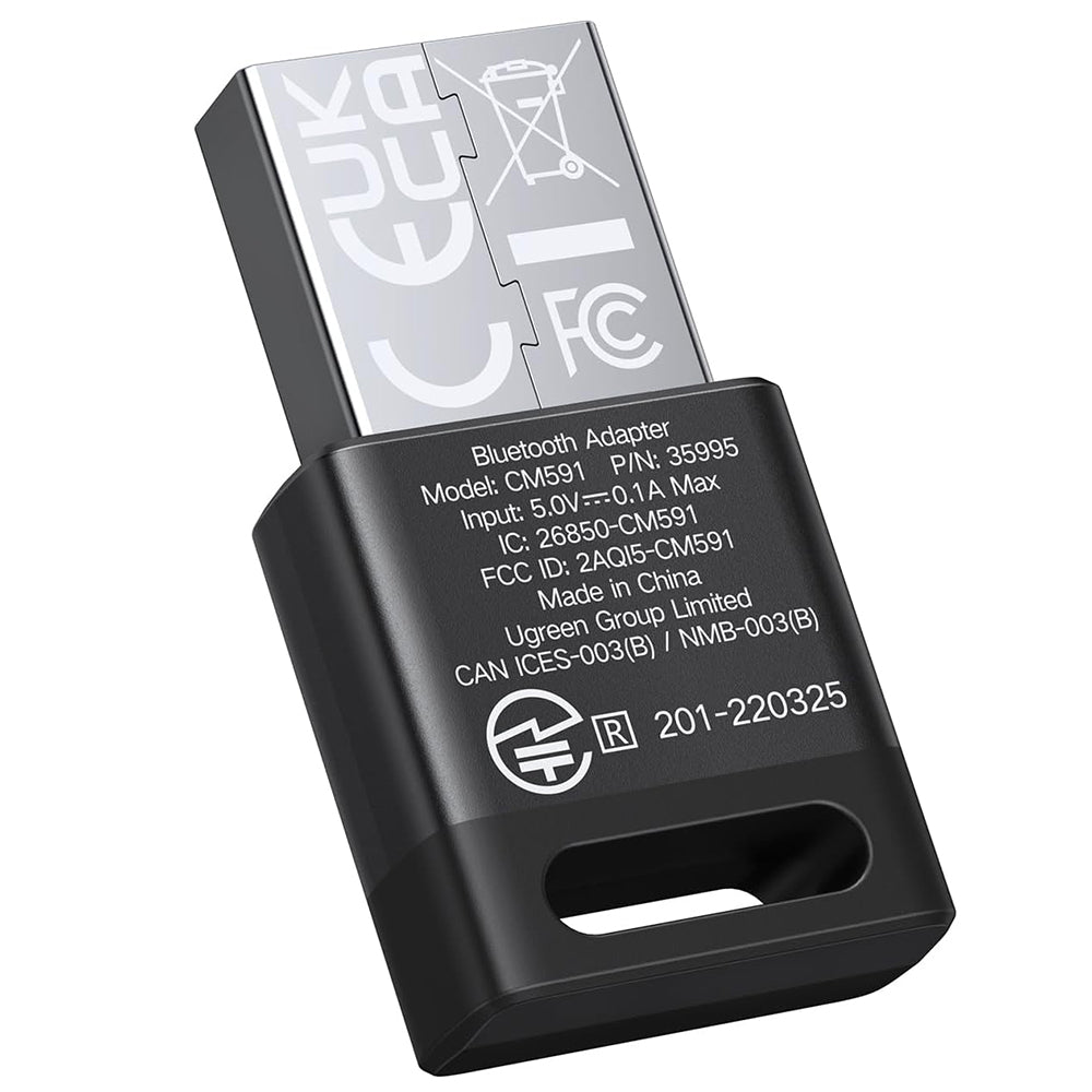 Bluetooth USB адаптер UGREEN CM591 (35995), Черен