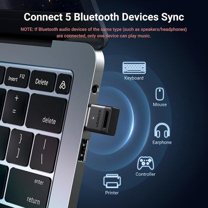 Bluetooth USB адаптер UGREEN CM591 (35995), Черен