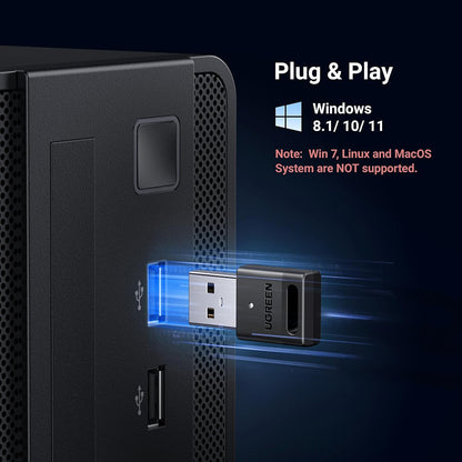 Bluetooth USB адаптер UGREEN CM591 (35995), Черен