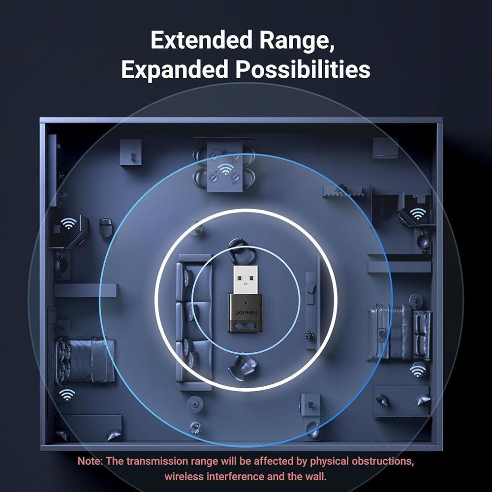 Bluetooth USB адаптер UGREEN CM591 (35995), Черен