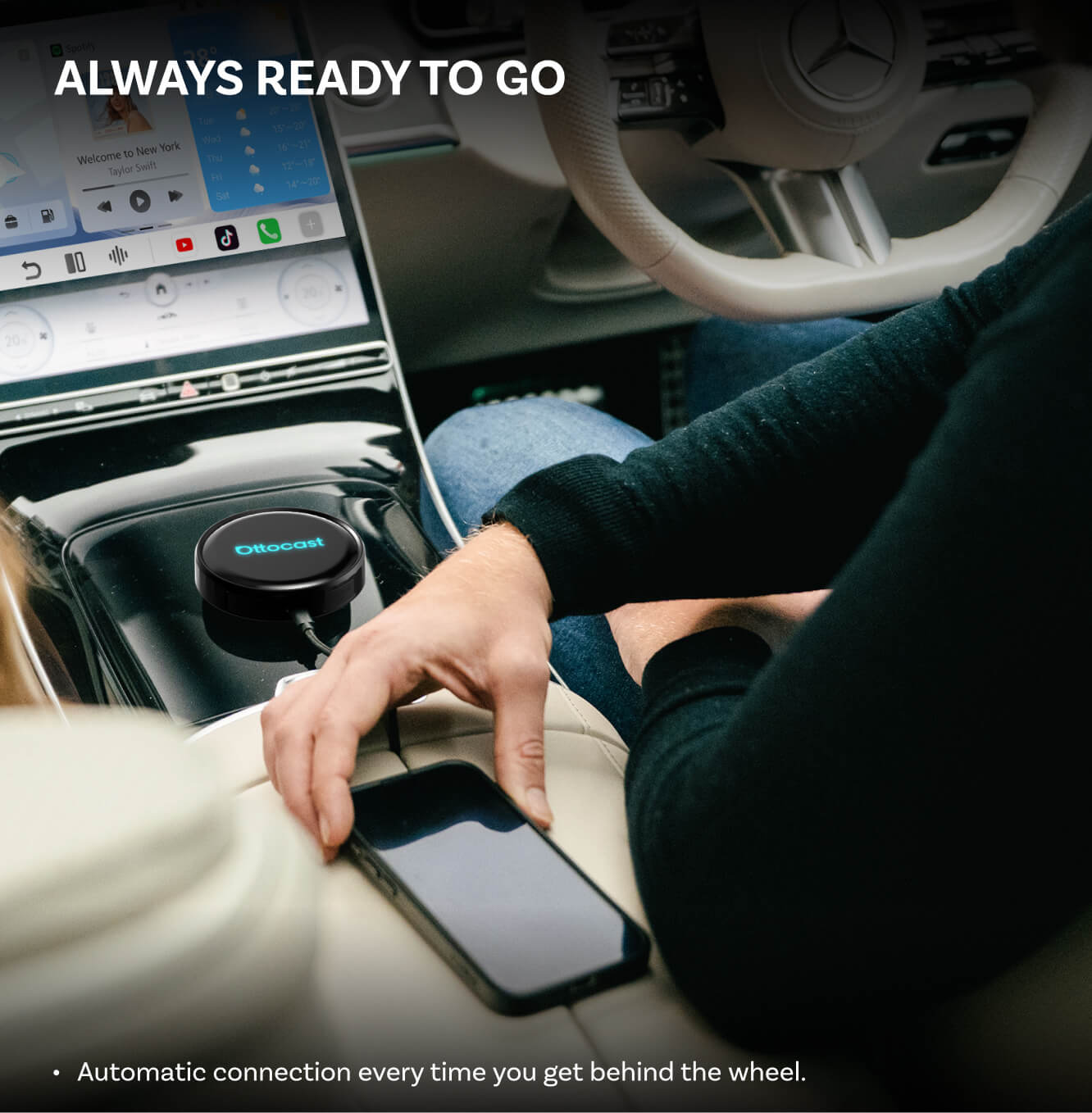 Безжичен адаптер Carplay / Android Auto Ottocast OttoAibox P3 Pro за Apple iPhone / Android серии, преработен PCS61-T