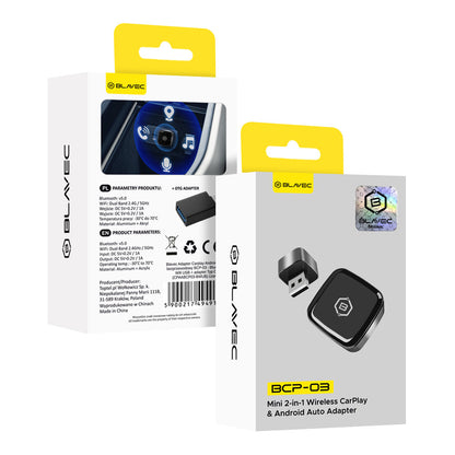 Безжичен адаптер Carplay / Android Auto Blavec BCP-03 за Apple iPhone / Android Series