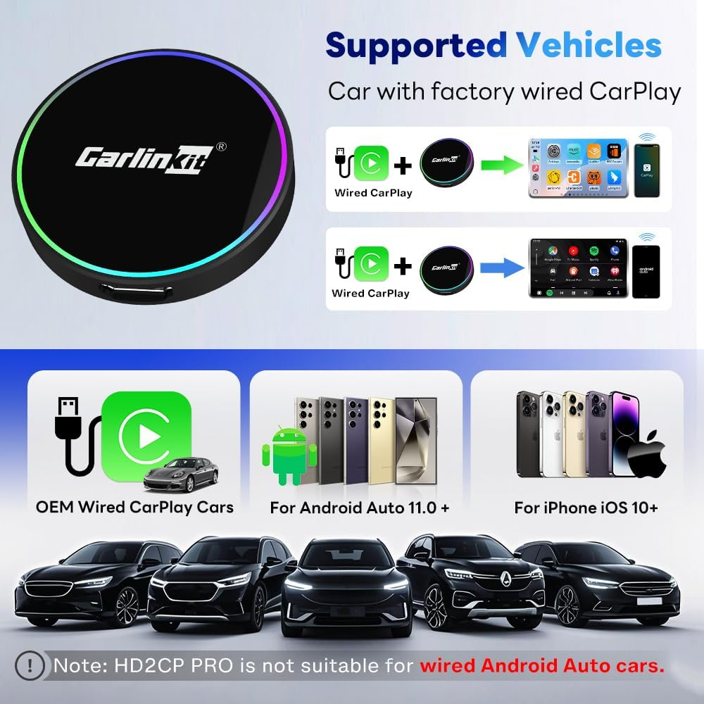 Адаптер Carplay / Android Auto Wireless Carlinkit HD2CP Pro за Apple iPhone / Android Series
