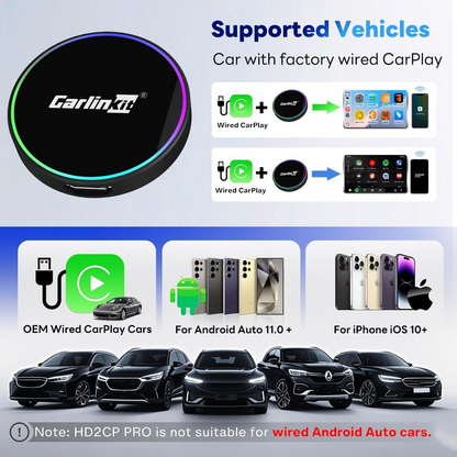 Адаптер Carplay / Android Auto Wireless Carlinkit HD2CP Pro за Apple iPhone / Android Series