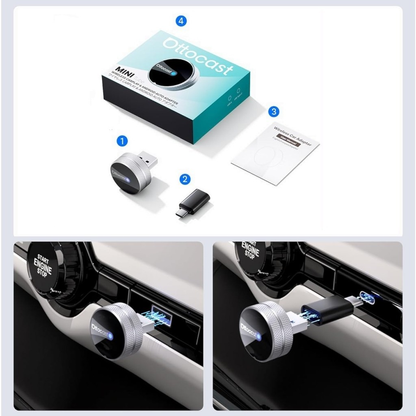 Безжичен адаптер Carplay / Android Auto Ottocast Mini Slim Tube за Apple iPhone / Android Series CP88-T4