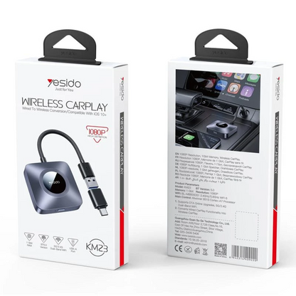 Безжичен адаптер Carplay Yesido KM23 за серията Apple iPhone