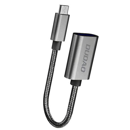 Адаптер Dudao L15M microUSB към USB-A OTG, черен