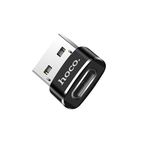 Адаптер за данни и зареждане USB-C - USB-A HOCO UA6, черен