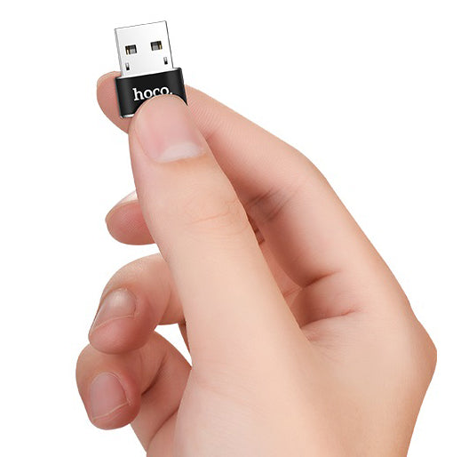 Адаптер за данни и зареждане USB-C - USB-A HOCO UA6, черен