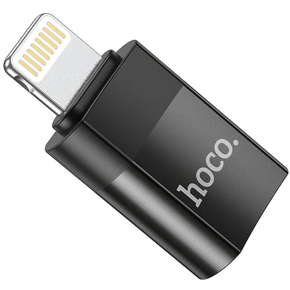 Адаптер за данни и зареждане USB-C - Lightning HOCO UA17, черен 