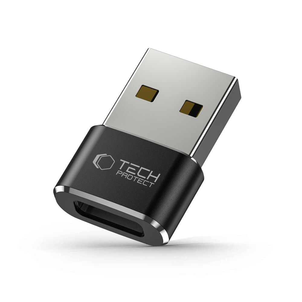 Адаптер за данни и зареждане USB-C - USB-A Tech-Protect Ultraboost, Черен