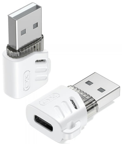 Адаптер за данни и зареждане USB-C - USB-A XO Design NB256D, Бял
