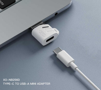 Адаптер за данни и зареждане USB-C - USB-A XO Design NB256D, Бял