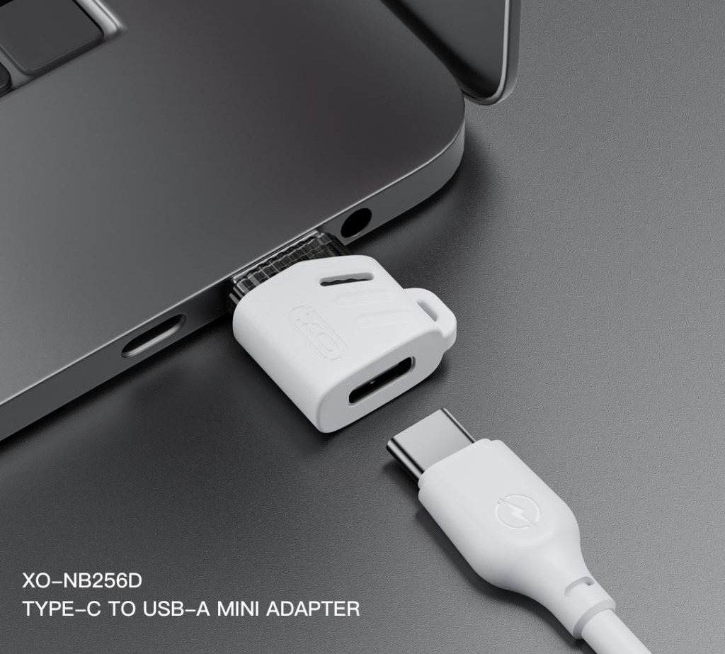 Адаптер за данни и зареждане USB-C - USB-A XO Design NB256D, Бял