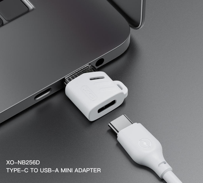 Адаптер за данни и зареждане USB-C - USB-A XO Design NB256D, Бял