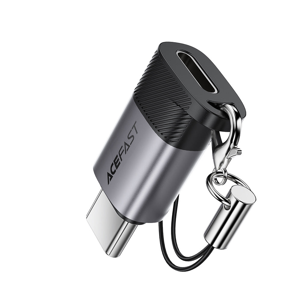 Адаптер за данни и зареждане Lightning - USB-C Acefast J19, Сив