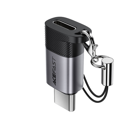 Адаптер за данни и зареждане Lightning - USB-C Acefast J19, Сив