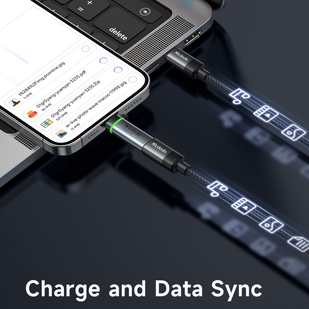 Адаптер за данни и зареждане Lightning - USB-C McDodo OT-6010 Power Off, Черен
