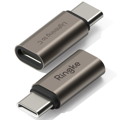 Адаптер за данни и зареждане Lightning - USB-C Ringke, Кафяв, Комплект 2 броя