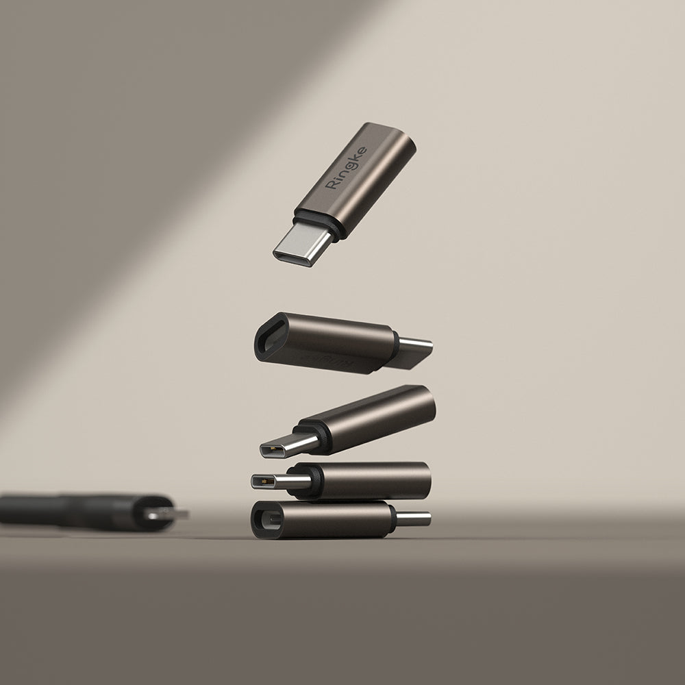 Адаптер за данни и зареждане Lightning - USB-C Ringke, Кафяв, Комплект 2 броя