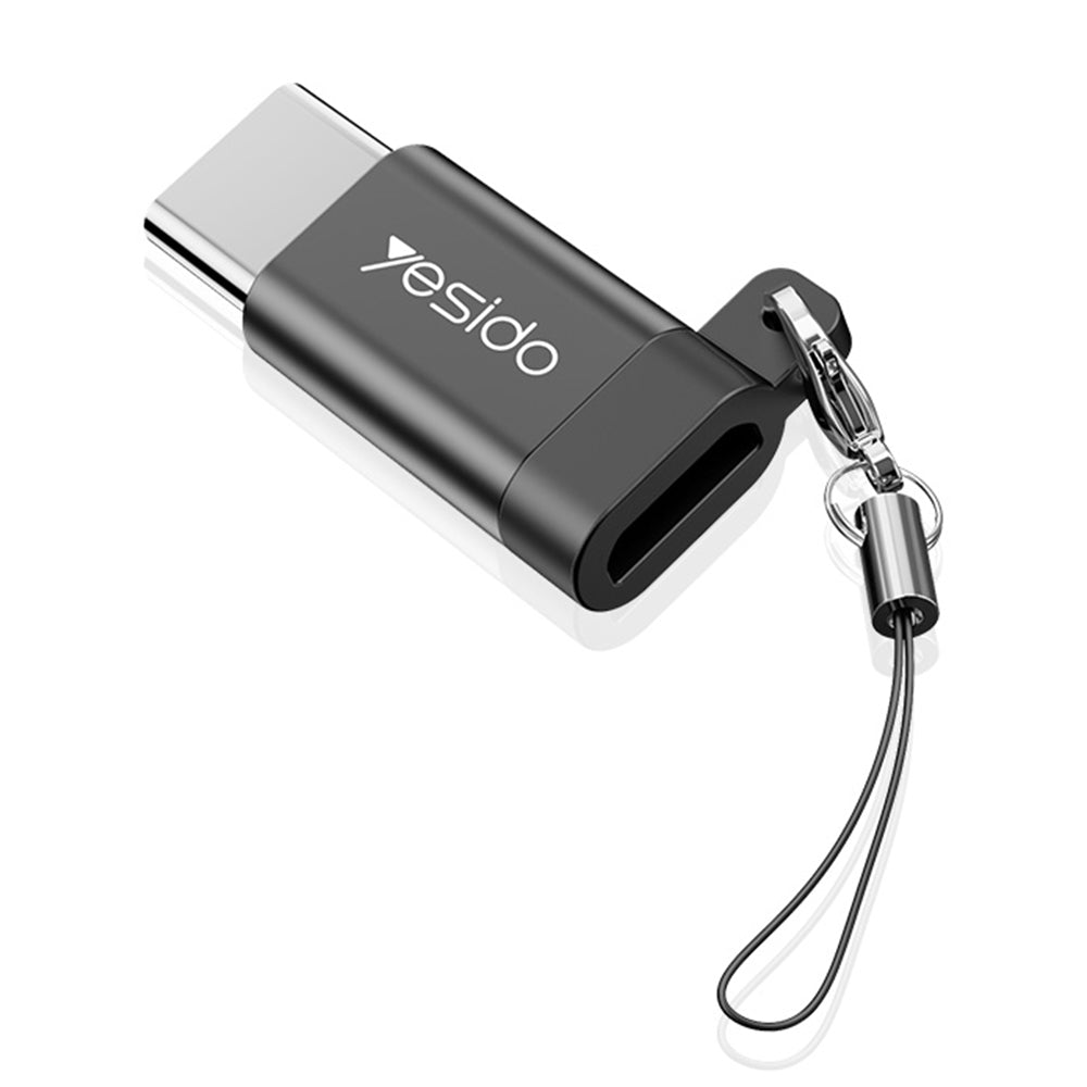 Адаптер за данни и зареждане microUSB - USB-C Yesido GS04, Черен