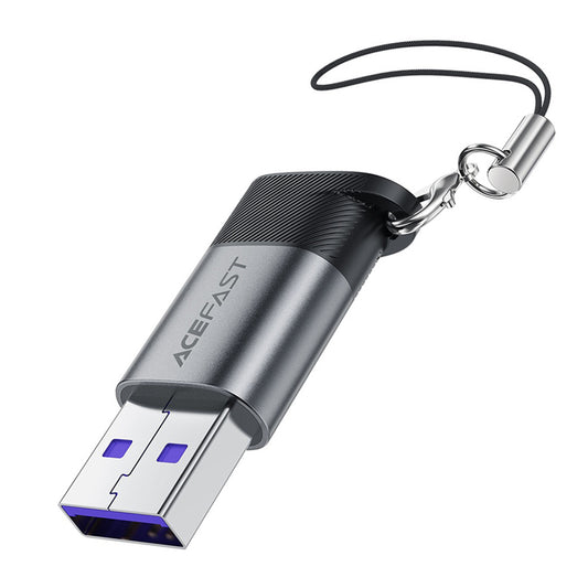 Адаптер за данни и зареждане USB-C - USB-A Acefast J8, Сив