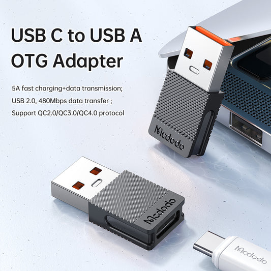 Адаптер за данни и зареждане USB-C - USB-A McDodo OT-6970, Черен