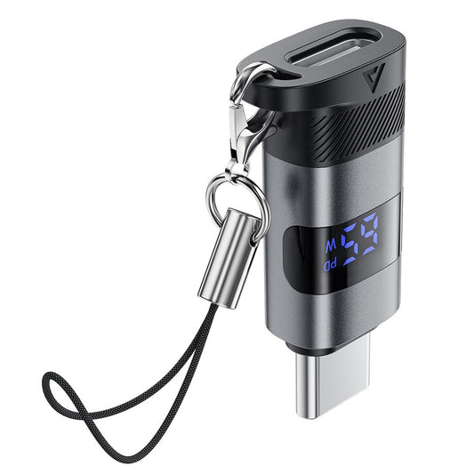 Адаптер за данни и зареждане USB-C - USB-C Acefast J9 Display, Сив