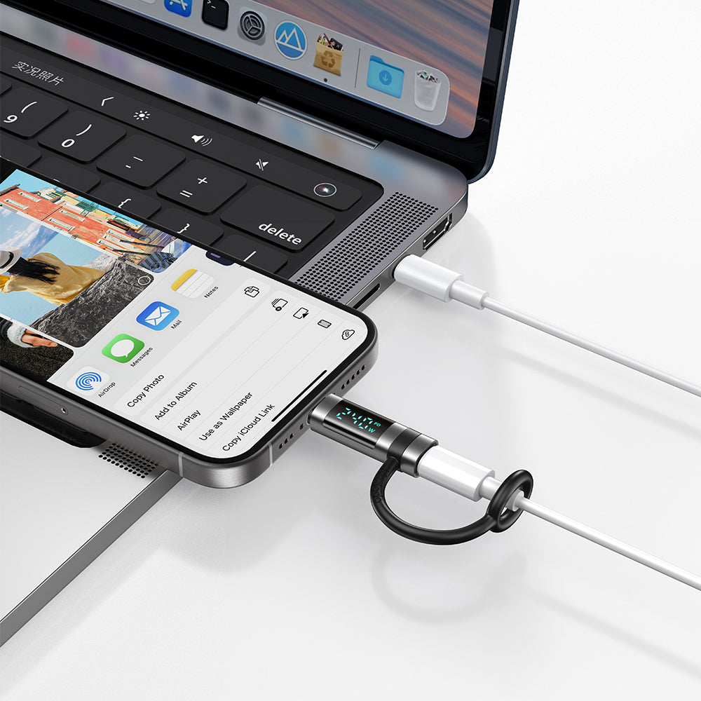 Адаптер за данни и зареждане USB-C - USB-C McDodo OT-2620 Pigeon Display, Черен